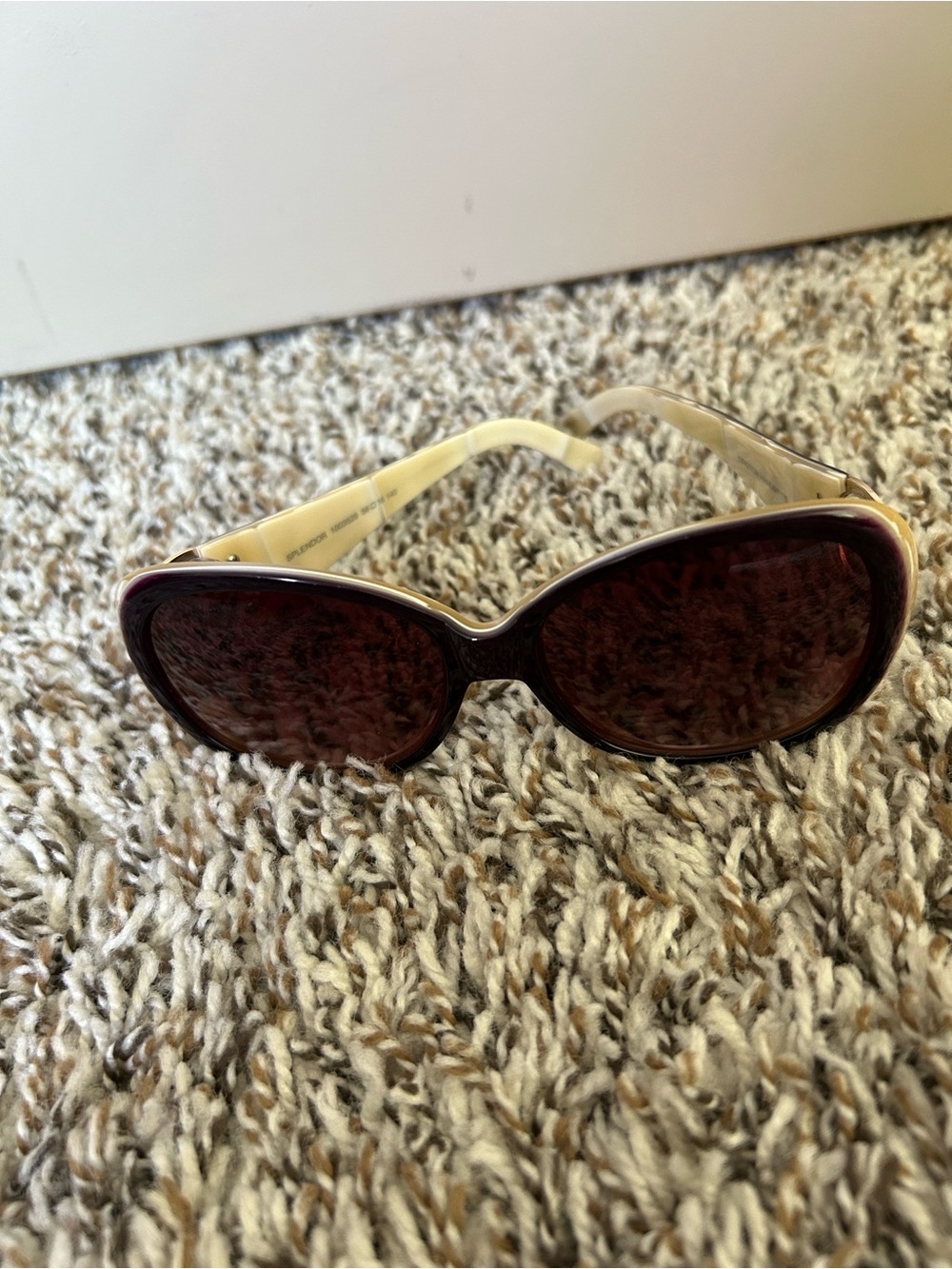 Oroton Brown Frame Sunglasses with Cream Temples